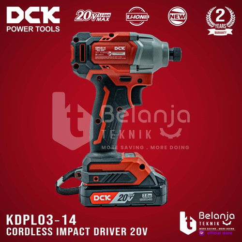 Mesin Bor Obeng Baterai DCK KDPL03‐14 Impact Driver Cordless 20V KDPL Unit Only