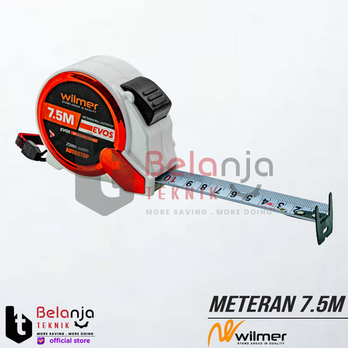 Wilmer Meteran 7.5 meter Auto Stop Self Lock Anti Pecah Meteran Auto Lock