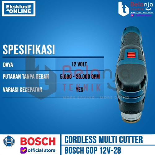Bosch Mesin Oskilasi GOP 12V-28 Oscillating Cutter Multi Tool Cordless 12 Volt SET 3 AH Charger Baterai