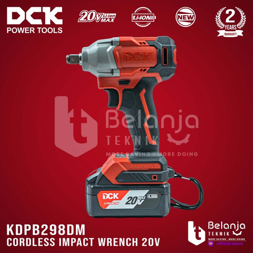 DCK Mesin Impact Wrench Baterai KDPB298 Z 1/2 Inch Cordless Brushless 20V KDPB 298 Z KDPB298Z