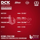 DCK Chainsaw Cordless KDML250Z 10 Inch Alat Potong Dahan 10" Chain Saw 20V KDML 250 Z KDML250