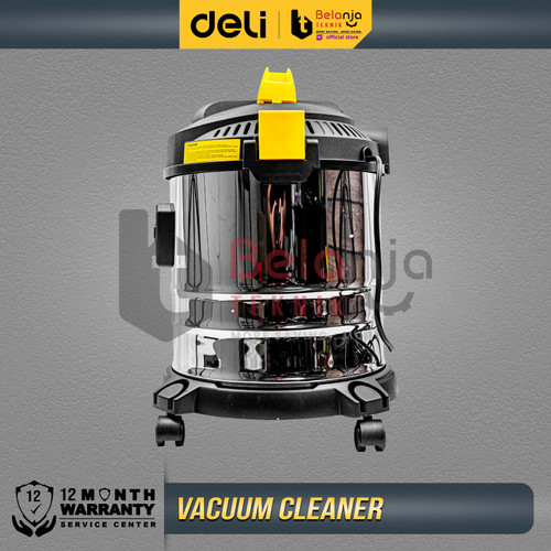 Deli Vacuum Cleaner Wet And Dry DL881815 Mesin Sedot Debu Basah Kering 15L HEPA Stainless 1100 Watt