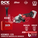 DCK Cordless Brushless Grinder KDSM03-125 5 Inch 20V Gerinda Baterai Unit Only