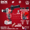 DCK Cordless Hammer Drill KDJZ03-13Z 20V Mesin Bor Impact Baterai Set