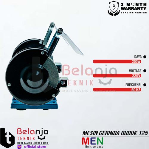 Men Mesin Gerinda Duduk 125-5 5 Inch Bench Grinder Ele 0.25Hp 180/200 W