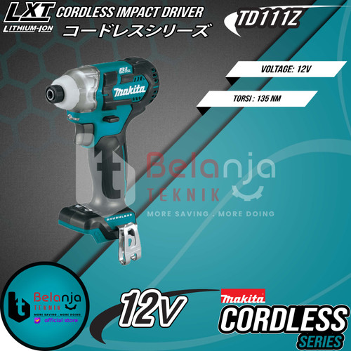 Makita Bor Obeng Baterai TD 111 Z Cordless Impact Driver TD111Z 12V Unit Only