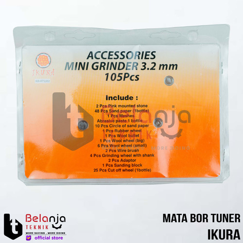 Ikura Mata Bor Tuner Hobby Craft Mini Grinder 105 Pcs Rotary Tool Set