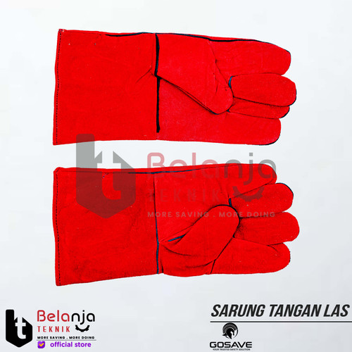 Gosave Sarung Tangan Las Kulit Merah 14 Inch Welding Glove Anti Panas