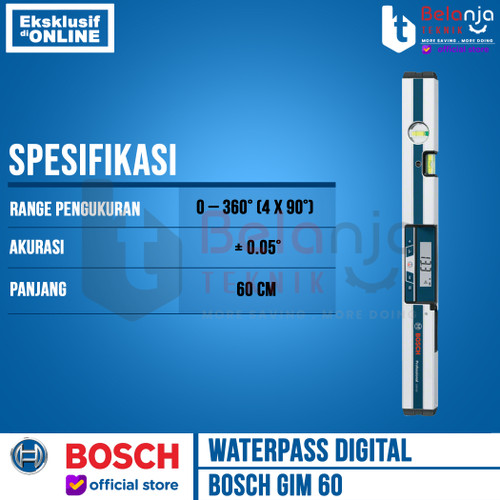 Bosch Waterpass Digital Spirit Level GIM60 Pengukur Kemiringan GIM 60