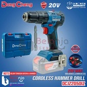 Dongcheng Cordless Hammer Drill DCJZ2050iZ 20V Bor Impact Baterai 13MM