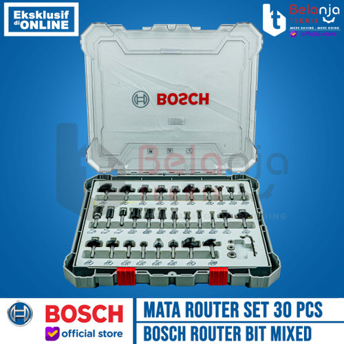 Bosch Router Bit Set Mixed 30 Pcs 1/4 Inch Shank Mata Profil Trimmer