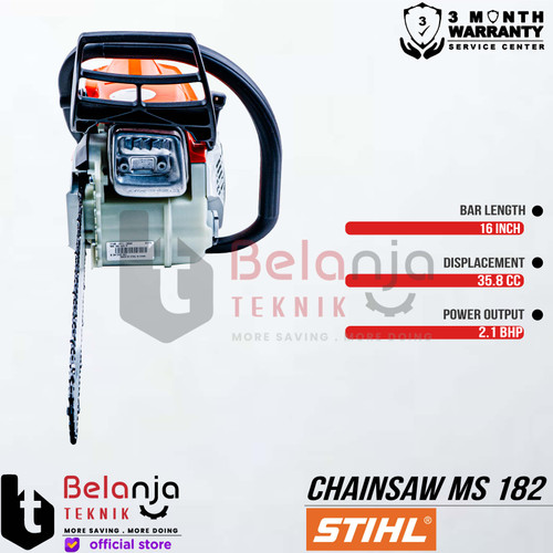 STIHL Chainsaw MS 182 16 Inch Mesin Potong Kayu MS182 Gergaji Kayu 16"