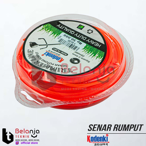 Kodenki Trimmer Line 2.4mm 20 M Square Tali Senar Mesin Potong Rumput
