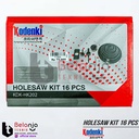 Kodenki Holesaw Kit 16 Pcs Hole Saw Mata Bor Set PVC Gypsum Kayu 16Pcs