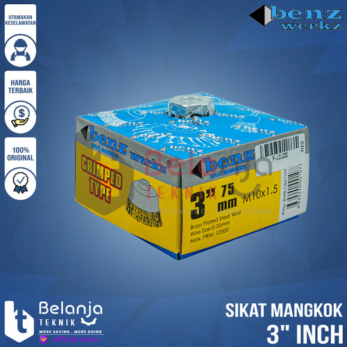 Benz Sikat Mangkok Gurinda Sikat Kawat Kuningan 3" Inch Cup Brush 3