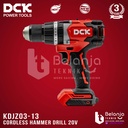 DCK Cordless Hammer Drill KDJZ03-13Z 20V Bor Impact Baterai Set 2x 2AH