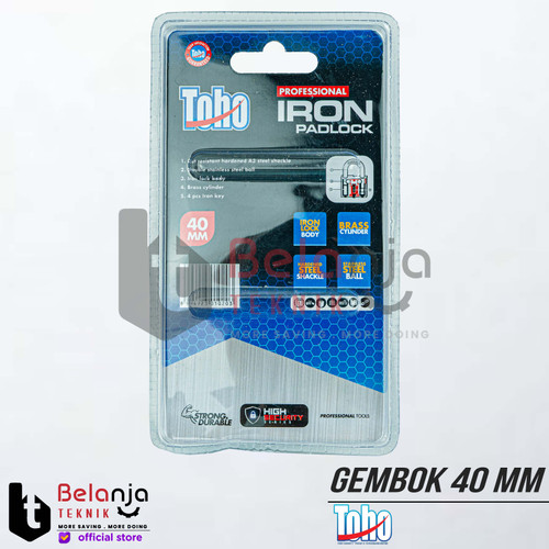 Toho Gembok Besi 40mm Pendek Gembok Rumah 40 mm Gembok Pintu Pagar