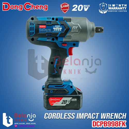 Dongcheng Impact Wrench Baterai DCPB998 FK Mesin Buka Baut 20V SET