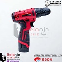 Edon Mesin Bor Impact Drill ED3-1210 Mesin Bor Baterai 12V 10MM RED