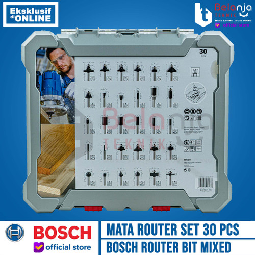 Bosch Router Bit Set Mixed 30 Pcs 1/4 Inch Shank Mata Profil Trimmer