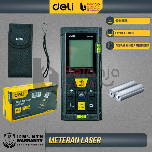 Deli Meteran Laser Digital Rangefinder Distance 40 Meter Pengukur 40 M 40M