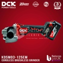 DCK Cordless Brushless Grinder KDSM03-125EM 5 Inch 20V Gerinda Baterai