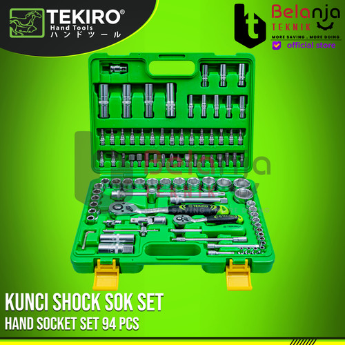 Tekiro Kunci Shock Sok Set 94 Pcs 6 PT 1/4"-1/2" Socket Set SC-SE0622
