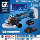 Bosch Mesin Gerinda Baterai GWS 18V-10P Set Charger Battery 4Ah 18V