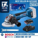 Bosch Mesin Gerinda Baterai GWS 18V-10P Set Charger Battery 2Ah 18V