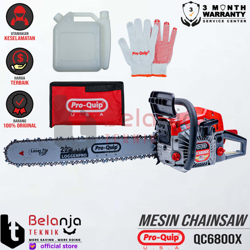 Proquip Mesin Gergaji Potong Kayu QC6800X Chainsaw 22 Inch QC 6800 X