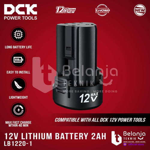 DCK Baterai Cordless Lithium 12V 2 AH Battery 12 Volt LB1220 LB 1220