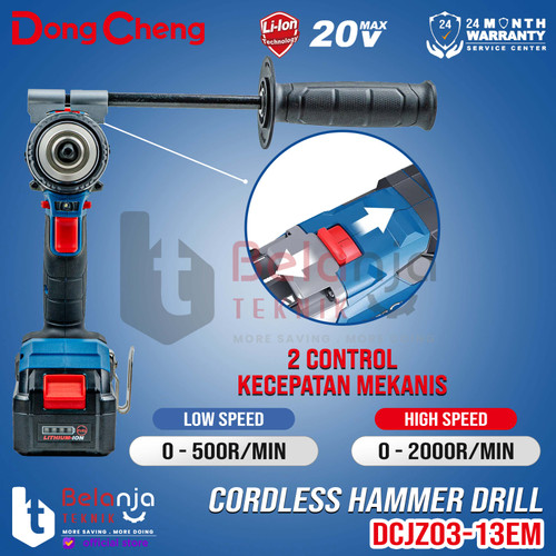 Dongcheng Hammer Drill Cordless DCJZ03-13EM Mesin Bor Baterai 20V 13MM