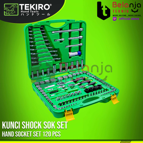 Tekiro Mata Shock Socket Set 12 PT 120 Pcs 1/4"-3/8"-1/2" Tool Kit Set