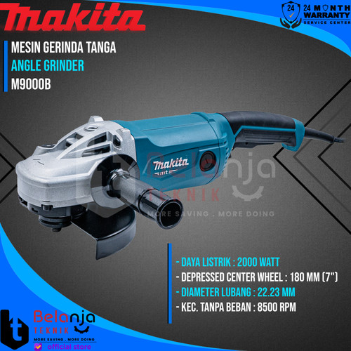 Makita Mesin Gerinda Tangan Listrik M9000B Angle Grinder 7" Inch 2000W