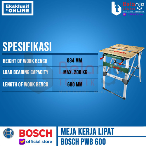 Bosch Meja Kerja Lipat Portable PWB 600 Folded Work Bench 200KG PWB600