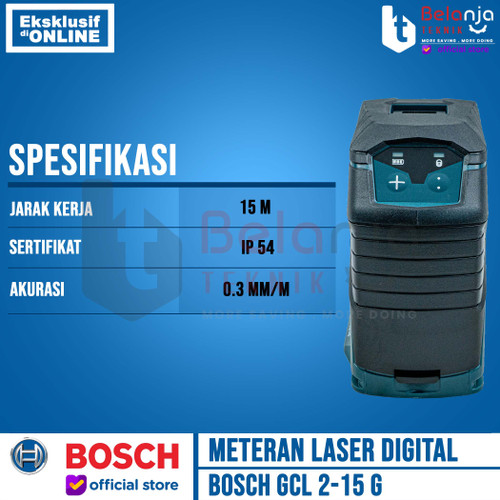 Bosch Meteran Laser Waterpass Digital GCL 2-15 G Green Laser Level 15M