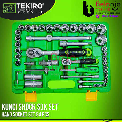 Tekiro Kunci Shock Sok Set 94 Pcs 6 PT 1/4"-1/2" Socket Set SC-SE0622