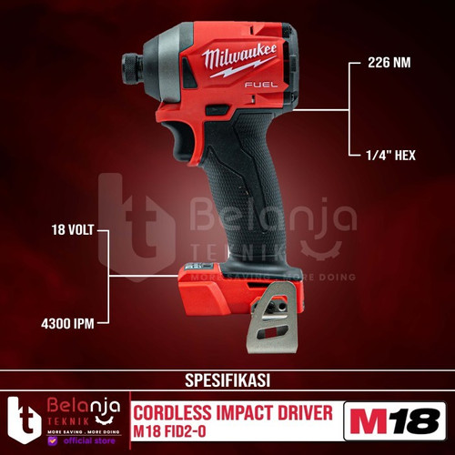 Milwaukee Combo FID2-0 Impact Driver FPD2-0 Mesin Bor Baterai M18 18V