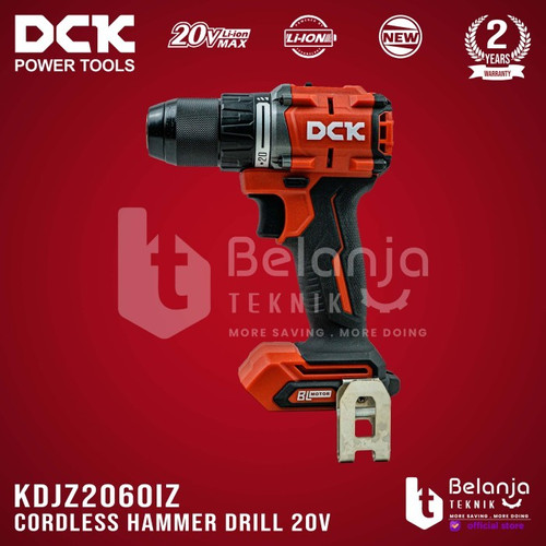 DCK Cordless Hammer Drill KDJZ2060iEM 20V Bor Impact Baterai Set2 4 AH