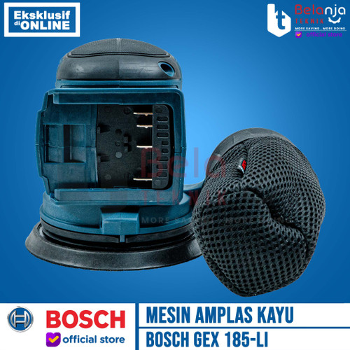 Bosch Mesin Amplas Kayu Bulat Baterai GEX 185-LI Orbital Sander 5 Inch
