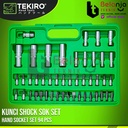 Tekiro Kunci Shock Sok Set 94 Pcs 6 PT 1/4"-1/2" Socket Set SC-SE0622