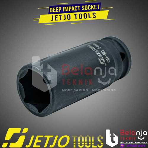 JETJO TOOLS Deep Impact Socket 1/2" DR 6PT 24mm Mata Kunci Sok Panjang