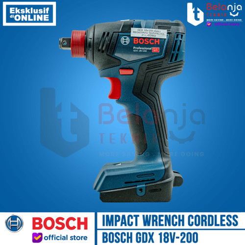 Bosch Mesin Impact Wrench Cordless GDX 18V-200 Charger Baterai X2 18V