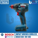 Bosch Mesin Impact Wrench Cordless GDX 18V-200 Charger Baterai X2 18V