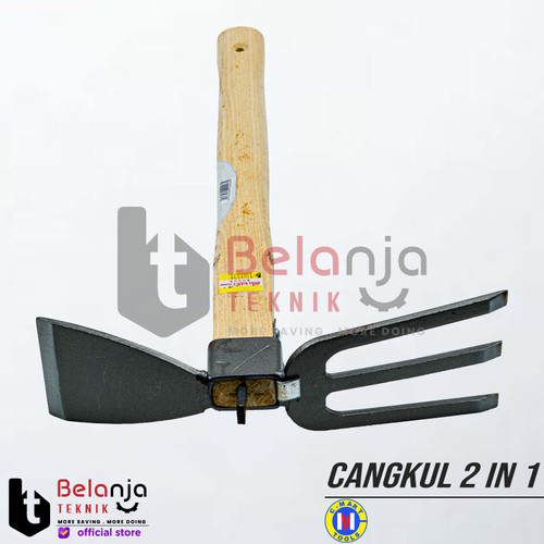 Cmart Cangkul Pacul Garpu Mini Serbaguna Garukan Kebun Taman Mini 2in1