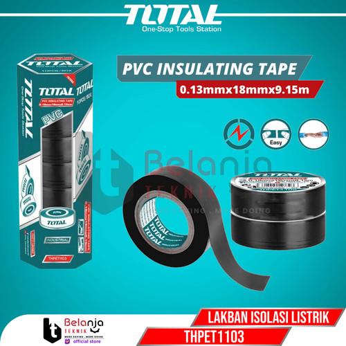 Total Lakban Isolasi Listrik Kabel PVC Insulating Tape THPET1103 9.15M