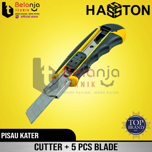 Hasston Prohex Pisau Cutter Handle Plastik 18mm + 5 Pcs Blade 0820-102