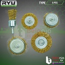 Ryu Mata Bor Sikat Kawat Mangkok Set 5 Pcs SIkat Bor Wire Brush Bor