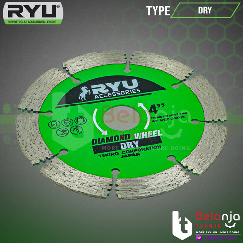 Ryu Dry Diamond Disc 4" Mata Gerinda Potong Keramik Granit 4 Inch