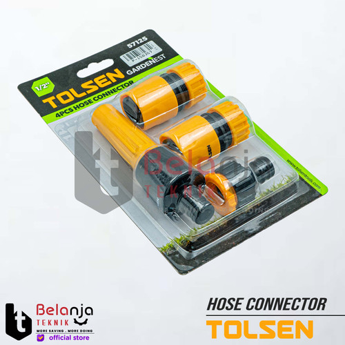 Tolsen Sambungan Selang Air Set 4 pcs 1/2 Inch Hose Connector SET 1/2"